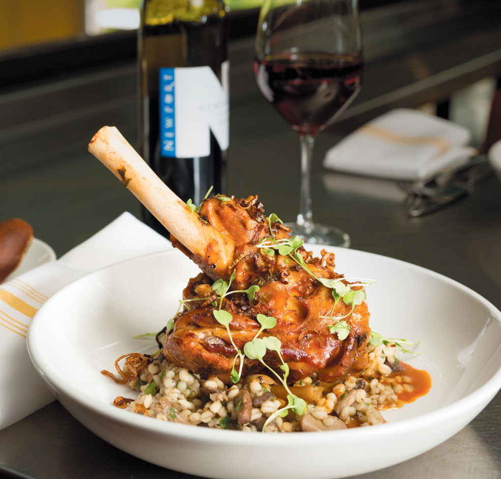 Beer Braised Lamb Shank With Mushroom Barley Pilaf Edible Rhody