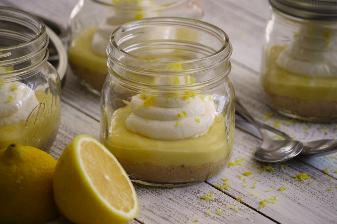 Lemon Pie in a Jar with Lavender Shortbread Crust | Edible Rhody