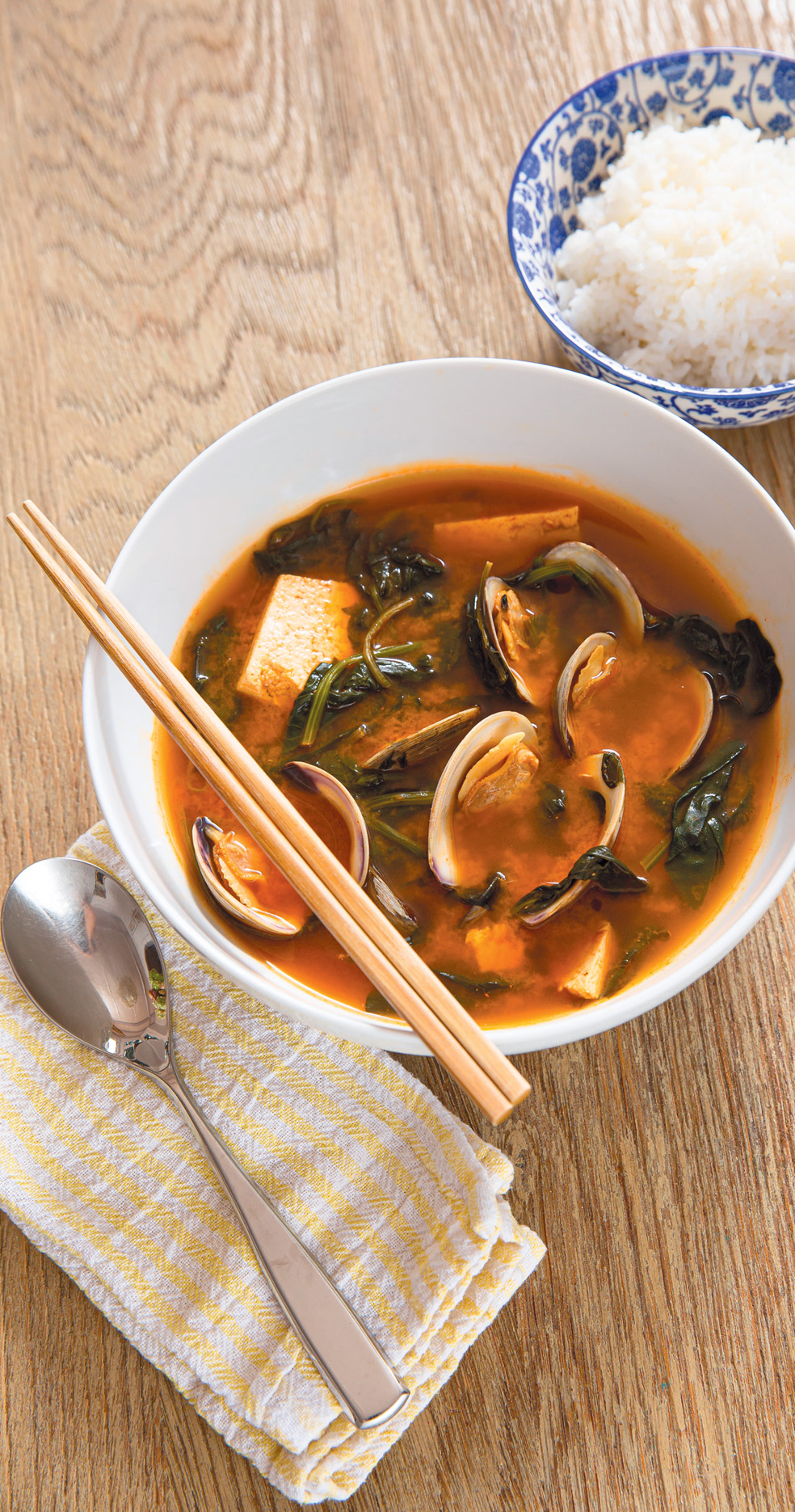 Spinach Miso Soup with Clams Edible Rhody