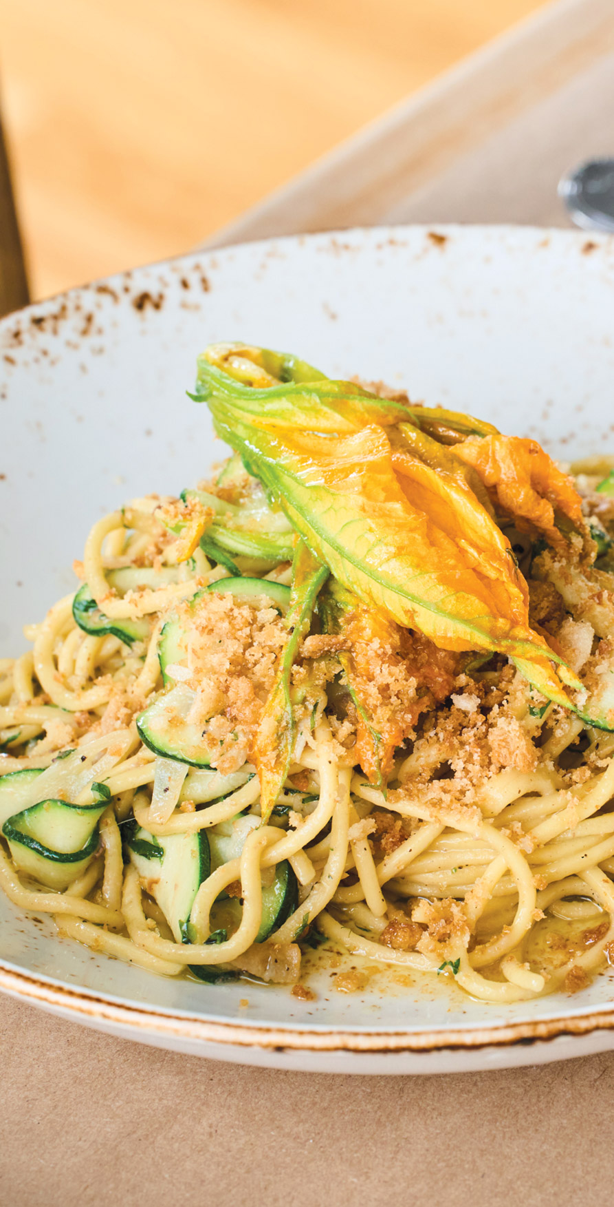 Squash Flower & Zucchini Aglio E Olio | Edible Rhody