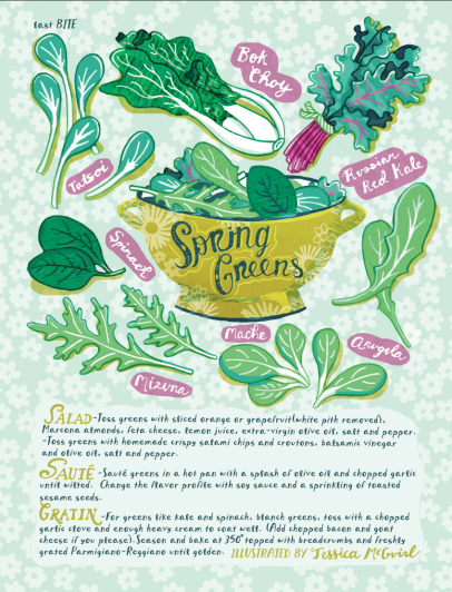 Spring greens illustration