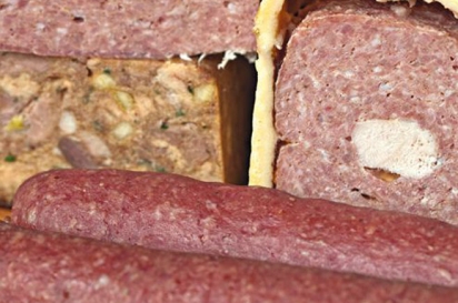 Chez Pascal’s bacon-wrapped pâté, head terrine, pâté en croûte and salami