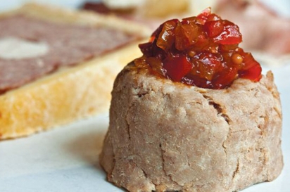 Chez Pascal’s pork rillettes with sweet pepper relish