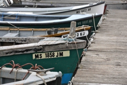 Boats at harbor in Westport, RI