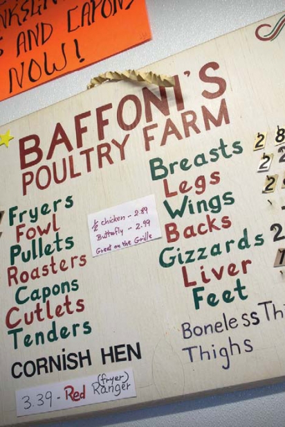 Baffoni's Poultry Farm Menu