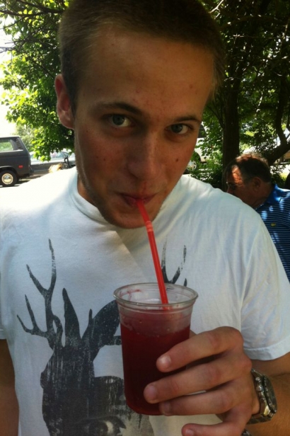 Charley sips on blackberry lemonade