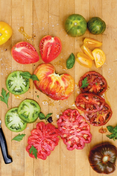 Sliced heirloom tomatoes
