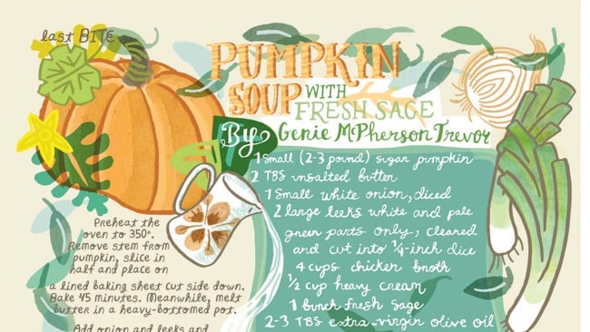 Pumpkin Soup with Fresh Sage recipe illustration