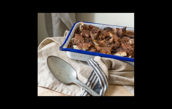 hot chocolate bread pudding