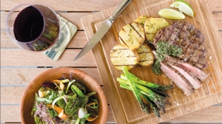 Marinated Flank Steak with Chimichurri and Grilled Potatoes